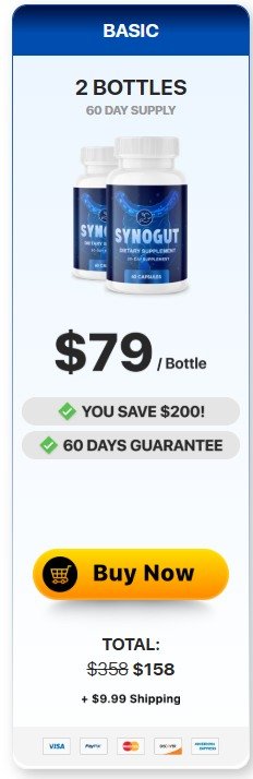 Buy 1 bottle of SynoGut for digestive health