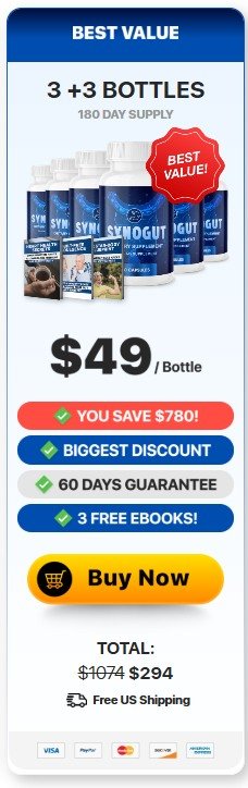 Buy 6 bottles of SynoGut for long-term digestive wellness